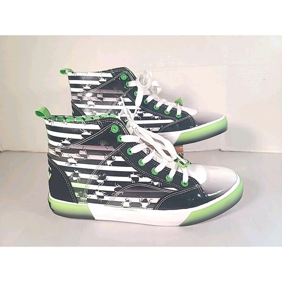 Ground Up Beetlejuice High Top Sneakers Women's Size 11 Green Lace Up Shoes - Picture 2 of 9